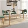 DEGHI Tavolo 150x90 cm con piano in vetro e gambe rovere - Derry