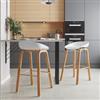 DEGHI Set 2 sgabelli seduta bianco e gambe in metallo effetto legno - Alborg Nordic