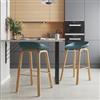 DEGHI Set 2 sgabelli seduta blu petrolio e gambe in metallo effetto legno - Alborg Nordic