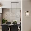 DEGHI Set lampadario a sospensione + 2 applique in metallo nero e oro