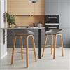 DEGHI Set 2 sgabelli seduta grigio e gambe in metallo effetto legno - Alborg Nordic