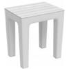 DEGHI Sgabello multiuso in polipropilene bianco con seduta effetto legno - Woody