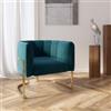 DEGHI Poltrona in velluto verde felce con gambe oro - Declan