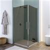 DEGHI Box doccia 100x100 cm doppio battente con vetro temperato bronzato e profilo cromo 195h - Nilo