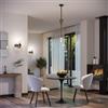 DEGHI Set lampada sospesa 1 luce e 2 applique in metallo nero e corda naturale