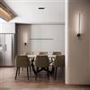 DEGHI Set lampada da soffitto e 2 applique a luce naturale in alluminio nero goffrato