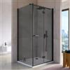 DEGHI Box doccia 85x95 cm a soffietto vetro anticalcare fumé e profilo nero opaco 195h - Flexy