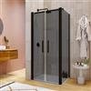 DEGHI Box doccia 70x90 apertura saloon con vetro anticalcare fumè e profilo nero 195h - Lost