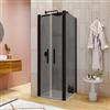DEGHI Box doccia 80x80 apertura saloon con vetro anticalcare fumè e profilo nero 195h - Lost
