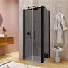 DEGHI Box doccia 80x90 apertura saloon con vetro anticalcare fumè e profilo nero 195h - Lost
