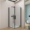 DEGHI Box doccia 100x100 cm doppio battente con vetro temperato trasparente e profilo nero opaco 195h - Nilo