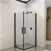 DEGHI Box doccia 100x70 cm doppio battente con vetro temperato trasparente e profilo nero opaco 195h - Nilo
