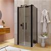 DEGHI Box doccia 80x90 apertura saloon con vetro anticalcare bronzato e profilo nero 195h - Lost