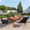 DEGHI Tavolo da giardino 250x120 cm in legno teak - Emrys