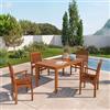 DEGHI Tavolo da giardino 160x90 cm in legno teak - Emrys