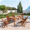 DEGHI Tavolo da giardino 212x90 cm in legno teak - Emrys