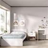DEGHI Letto singolo 90x190 cm in legno bianco con testata - Thera