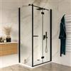 DEGHI Box doccia 70x100 cm a soffietto vetro anticalcare trasparente e profilo nero opaco 195h - Flexy