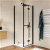 DEGHI Box doccia 70x70 cm a soffietto vetro anticalcare trasparente e profilo nero opaco 195h - Flexy
