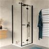 DEGHI Box doccia 70x80 cm a soffietto vetro anticalcare trasparente e profilo nero opaco 195h - Flexy