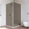 DEGHI Box doccia 90x90 cm battente 90 cm con vetro temperato bronzato e profilo cromo 195h - Nilo