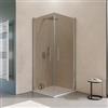 DEGHI Box doccia 90x90 cm doppio battente con vetro temperato bronzato e profilo cromo 195h - Nilo