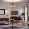 DEGHI Set lampada a sospensione a 5 luci e 2 applique in metallo marrone