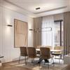 DEGHI Set lampada da soffitto 100x120 cm e 2 applique a luce calda in alluminio marrone goffrato