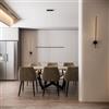 DEGHI Set lampada da soffitto 150 cm e 2 applique a luce calda in alluminio nero goffrato