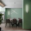 DEGHI Set lampada da soffitto 160 cm e 2 applique a luce naturale in alluminio bianco goffrato