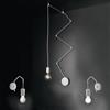 DEGHI Set lampada a sospensione e 2 applique con 4 deviatori inclusi in metallo bianco