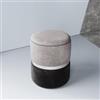 DEGHI Pouf contenitore 36 cm in velluto bicolor grigio e nero - Yoyo