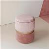 DEGHI Pouf contenitore 36 cm in velluto bicolor rosa e rosa antico - Yoyo