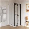 DEGHI Box doccia 85x85 cm a soffietto vetro anticalcare trasparente e profilo nero opaco 195h - Flexy
