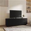 DEGHI Mobile porta tv 175x55h cm nero opaco cannettato con 4 ante soft close - Ayla