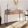 DEGHI Consolle 110x80h cm in legno rovere e grigio con due cassetti - Tod