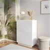 DEGHI Cassettiera 85x115h cm bianco opaco cannettato con 4 cassetti - Ayla
