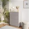 DEGHI Cassettiera 85x115h cm cashmere opaco cannettato con 4 cassetti - Ayla