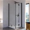 DEGHI Box doccia 90x75 cm a soffietto vetro anticalcare trasparente e profilo nero opaco 195h - Flexy