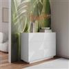 DEGHI Cassettiera 115x85h cm bianco opaco cannettato con 6 cassetti - Ayla