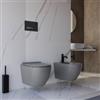 DEGHI Sanitari sospesi grigio opaco a risparmio idrico con sedile SoftClose - Nadir