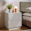 DEGHI Comodino 55x60h cm cashmere opaco cannettato con 2 cassetti - Ayla