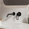 DEGHI Miscelatore lavabo a muro canna 20 cm nero opaco - Ketra