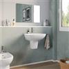 DEGHI Lavabo con semicolonna 56 cm in ceramica bianco - Misk