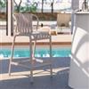 DEGHI Set 4 sgabelli alti da giardino impilabili in polipropilene beige - Nesturya