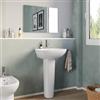 DEGHI Lavabo con colonna 56 cm in ceramica bianco - Misk