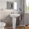 DEGHI Lavabo con colonna 61 cm in ceramica bianco - Misk