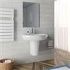 DEGHI Lavabo con semicolonna 68 cm in ceramica bianco - Clear
