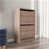 DEGHI Scarpiera 51x84h cm in legno color rovere con 2 ante a ribalta - Primado
