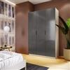 DEGHI Armadio battente 150x236h cm cashmere con 3 ante reversibili grigio titanio lucido - Ventur